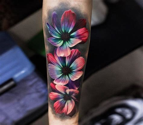 flower tattoos for arm|realistic flower tattoos.